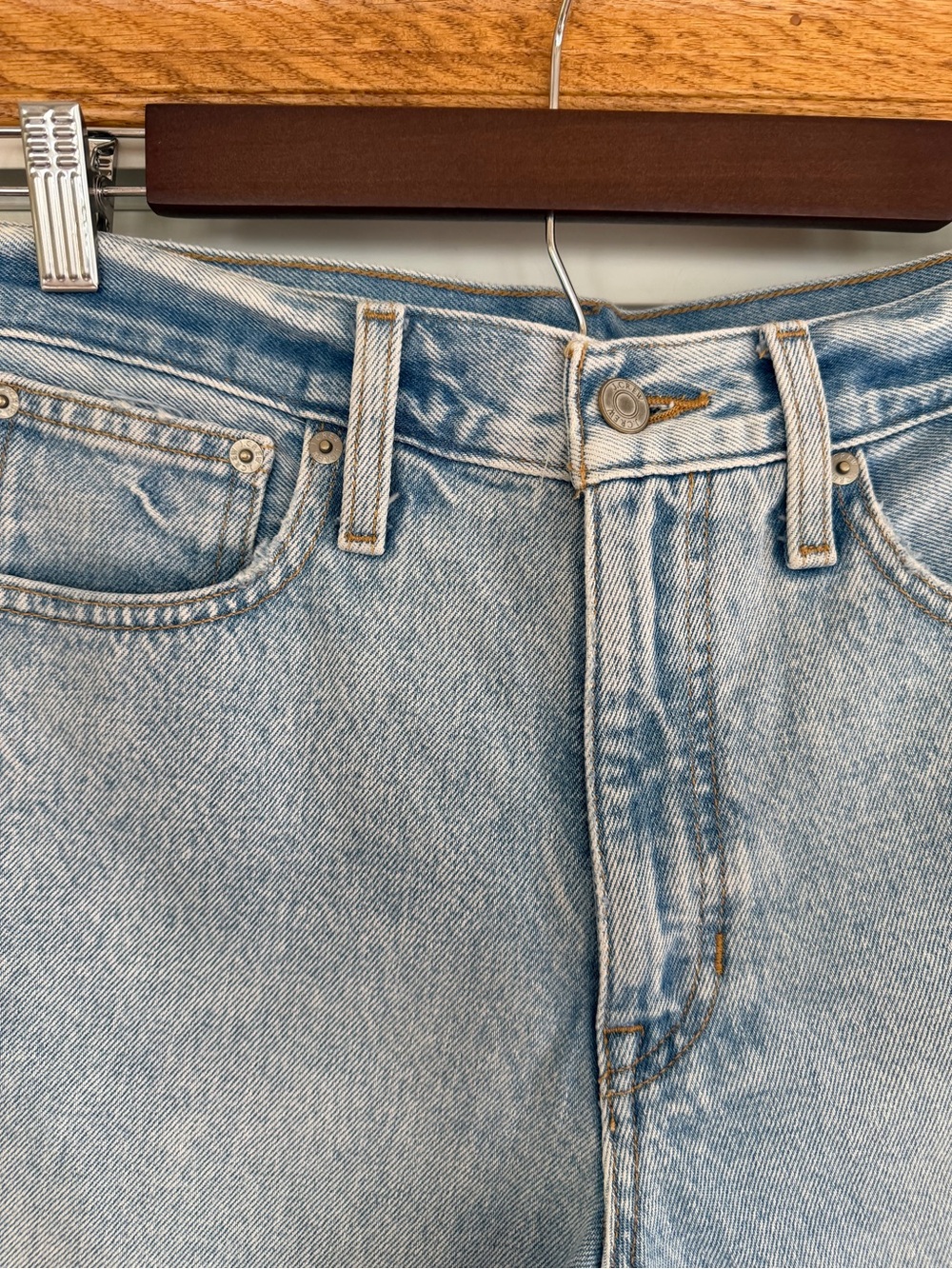 J. Crew Light Blue Denim Jean Shorts with Frayed Hem - Picture 4 of 9